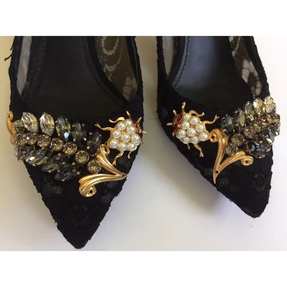 Dolce & Gabbana Black Lace Taormina Heels - Picture 2 of 7
